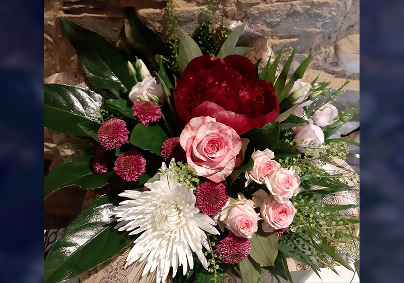 Bouquet rond rouge/rose/blanc - Au Coin De Ma Rue