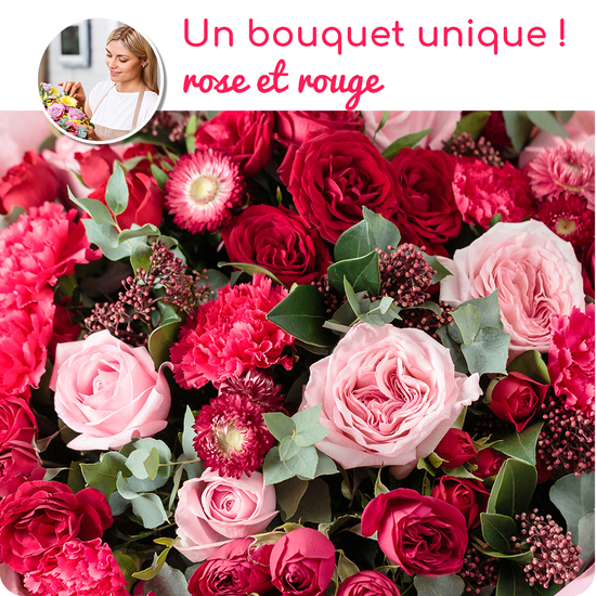 Au Coin De Ma Rue Courses En Ligne Bouquet Du Fleuriste Rose Et Rouge
